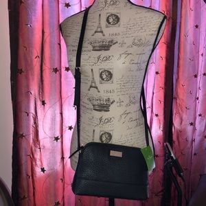NWT. Kate Spade black leather cross body bag